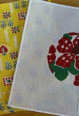Curious Cowgirl - Red Gingham Flower Round with Vintage Fabric (18M)