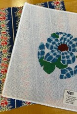 Curious Cowgirl - Blue Gingham Flower Round with Vintage Fabric (18M)