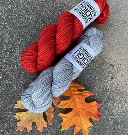 Pressed Flowers Cowl Kit - Red & Grey Koigu Jasmine