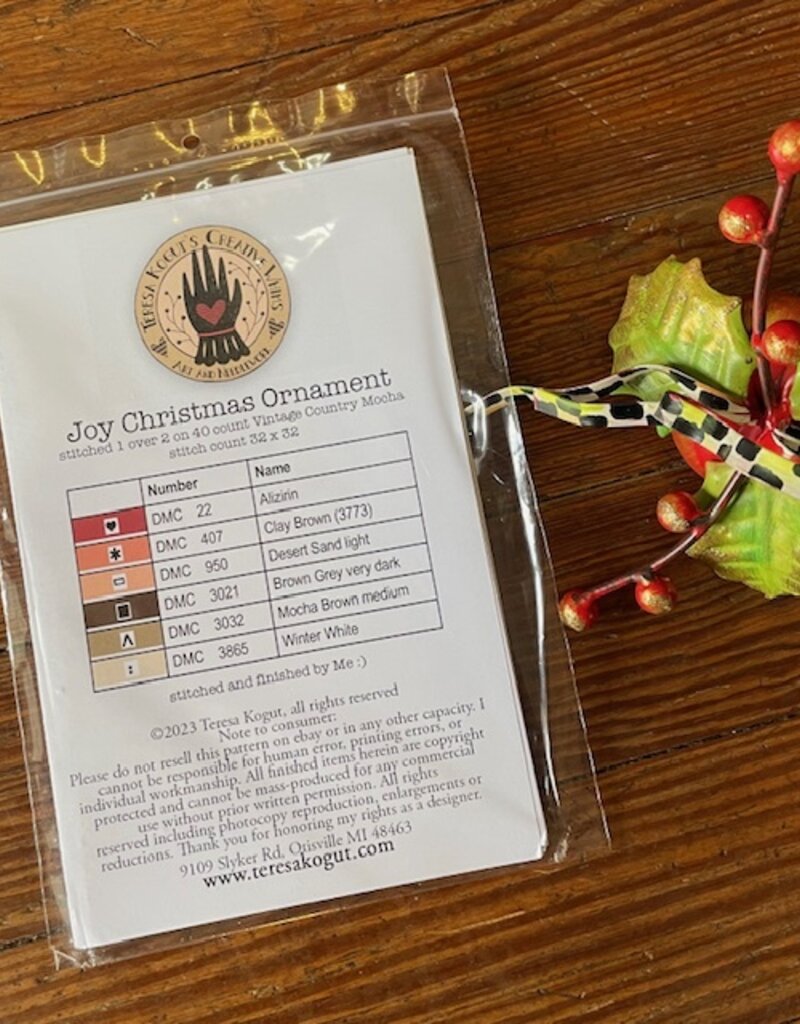 Teresa Kogut - XS314 Joy Christmas Ornament