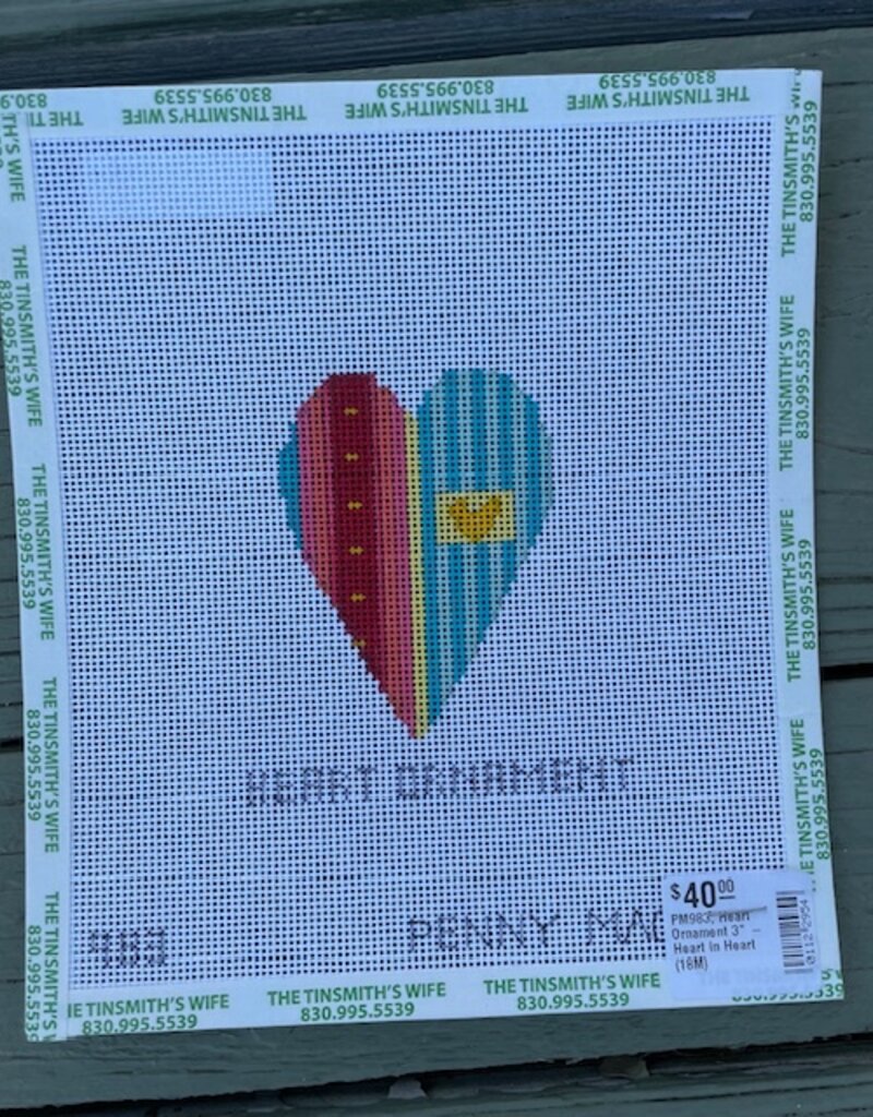 PM983, Heart Ornament 3" - Heart in Heart  (18M)