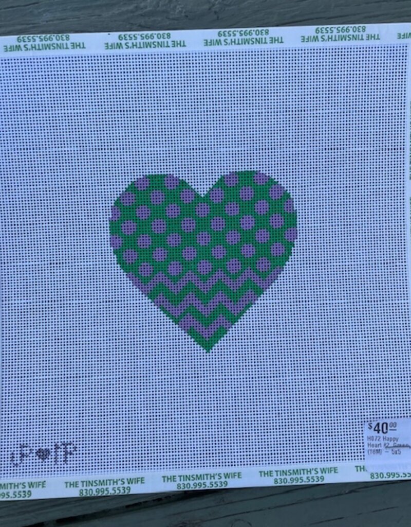 H072 Happy Heart #2, Green (18M) - 5x5