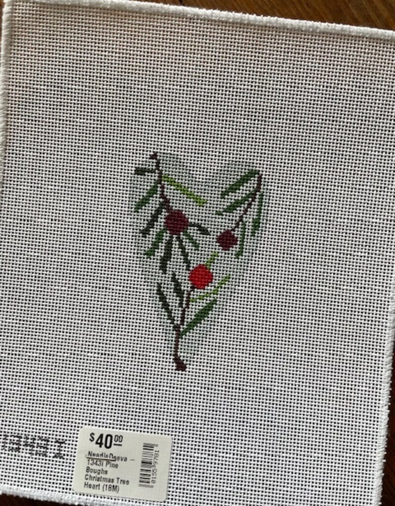 NeedleDeeva - 1343i Pine Boughs Christmas Tree Heart (18M)