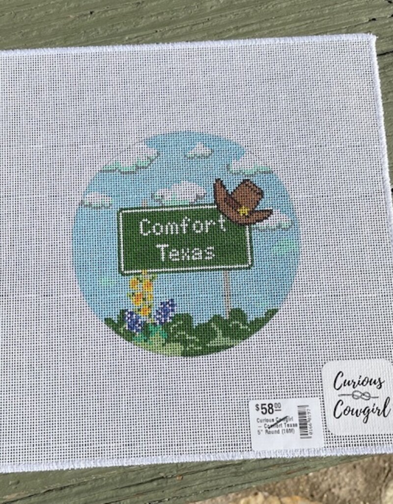 Curious Cowgirl - Comfort Texas 5" Round (18M)