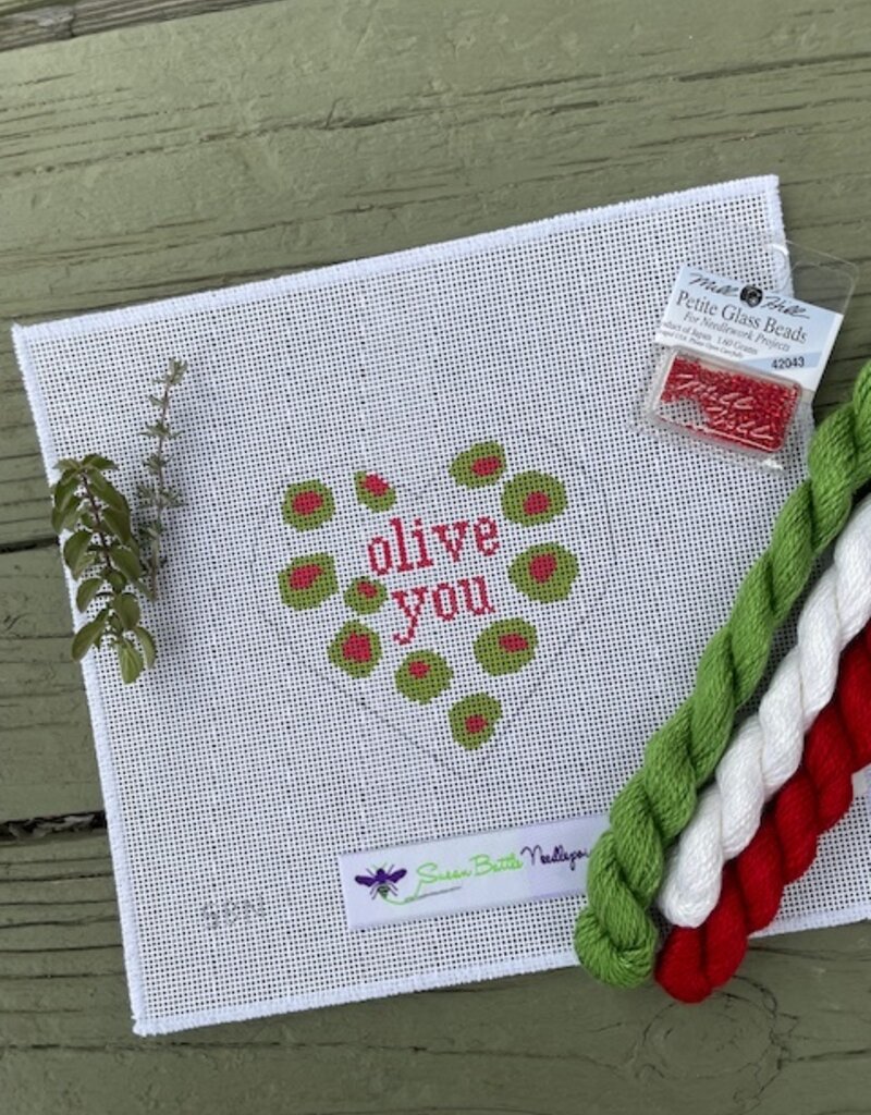 Susan Battle - X53 Olive You Heart Ornament (18M)