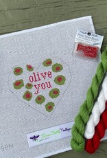 Susan Battle - X53 Olive You Heart Ornament (18M)