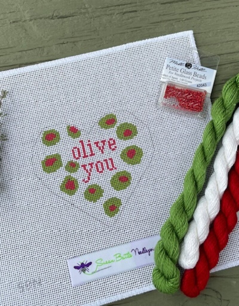 Susan Battle - X53 Olive You Heart Ornament (18M)