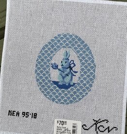 Kelly Clark - KEA95-18 Blue Bunny with Tulip  Egg (18M)