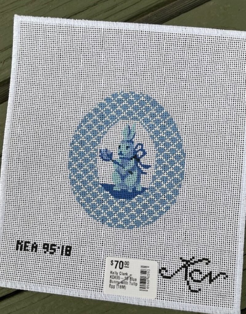 Kelly Clark - KEA95-18 Blue Bunny with Tulip  Egg (18M)