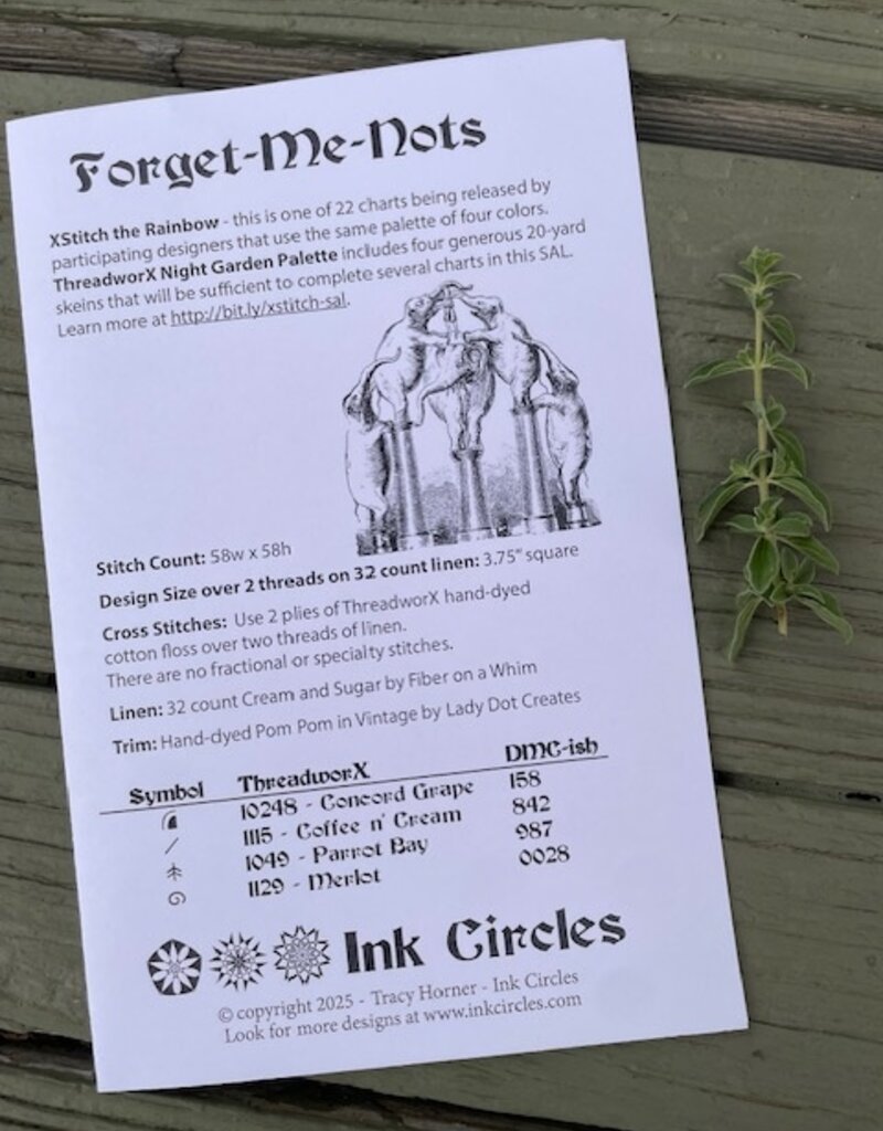 Ink Circles  Forget-Me-Nots (Night Garden)