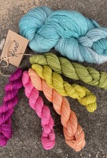 Manos Friends & Family Cowl Kit - Fino Greta Mini Skein Set & Watered Silk