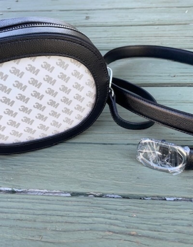 Rachel Barri - On the Go Oval Bag, Small/Medium, Black, Silver with 43" Strap