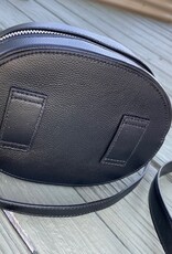Rachel Barri - On the Go Oval Bag, Small/Medium, Black, Silver with 43" Strap