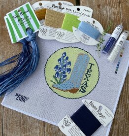 SG Designs - Blue Texas Bluebonnet Round (18M).    5" Round