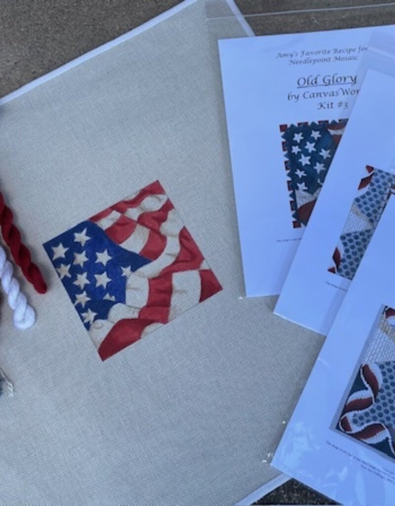 CanvasWorks Old Glory Canvas, Stitchguide, Threads