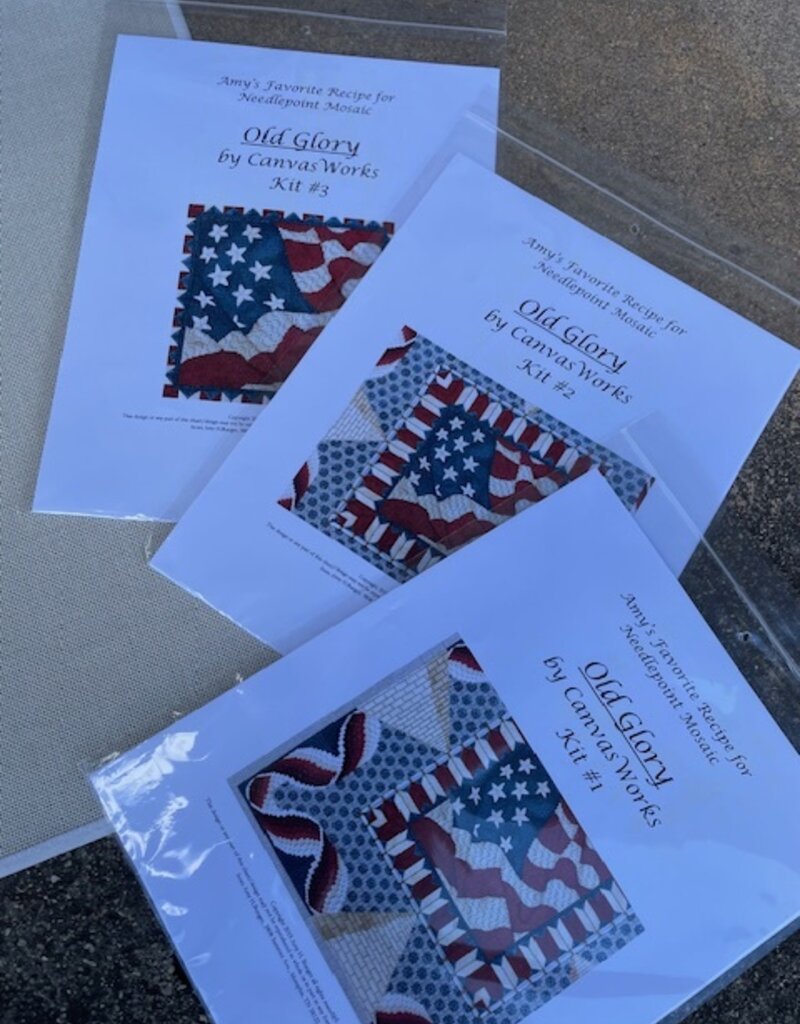 CanvasWorks Old Glory Canvas, Stitchguide, Threads