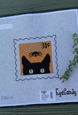 EyeCandy - C102-S1 Peeky Kitty Postage Stamp:  Halloween   (18M)