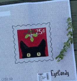 EyeCandy - C102-S2 Peeky Kitty Postage Stamp:  Christmas   (18M)