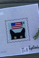 EyeCandy - C102-S3 Peeky Kitty Postage Stamp:  July 4th   (18M)