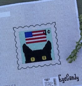 EyeCandy - C102-S3 Peeky Kitty Postage Stamp:  July 4th   (18M)