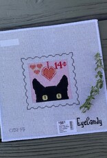 EyeCandy - C102-S5 Peeky Kitty Postage Stamp:  Valentine's   (18M)