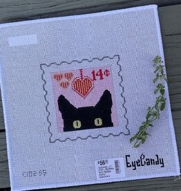 EyeCandy - C102-S5 Peeky Kitty Postage Stamp:  Valentine's   (18M)