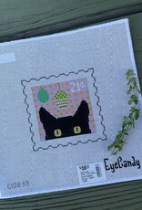 EyeCandy - C102-S6 Peeky Kitty Postage Stamp:  Easter    (18M)