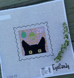 EyeCandy - C102-S6 Peeky Kitty Postage Stamp:  Easter    (18M)