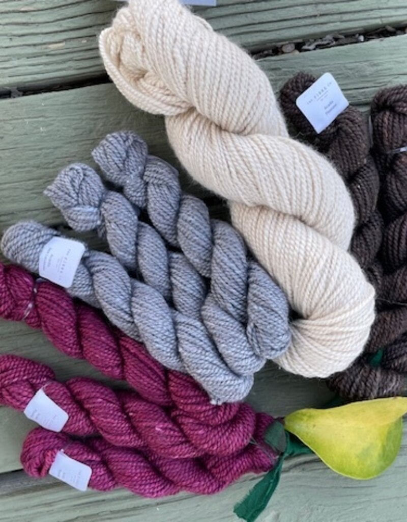 Fibre Company, The Fibre Co - In the Flow Cowl Kit - Egret, Pinecone + Rose Bay