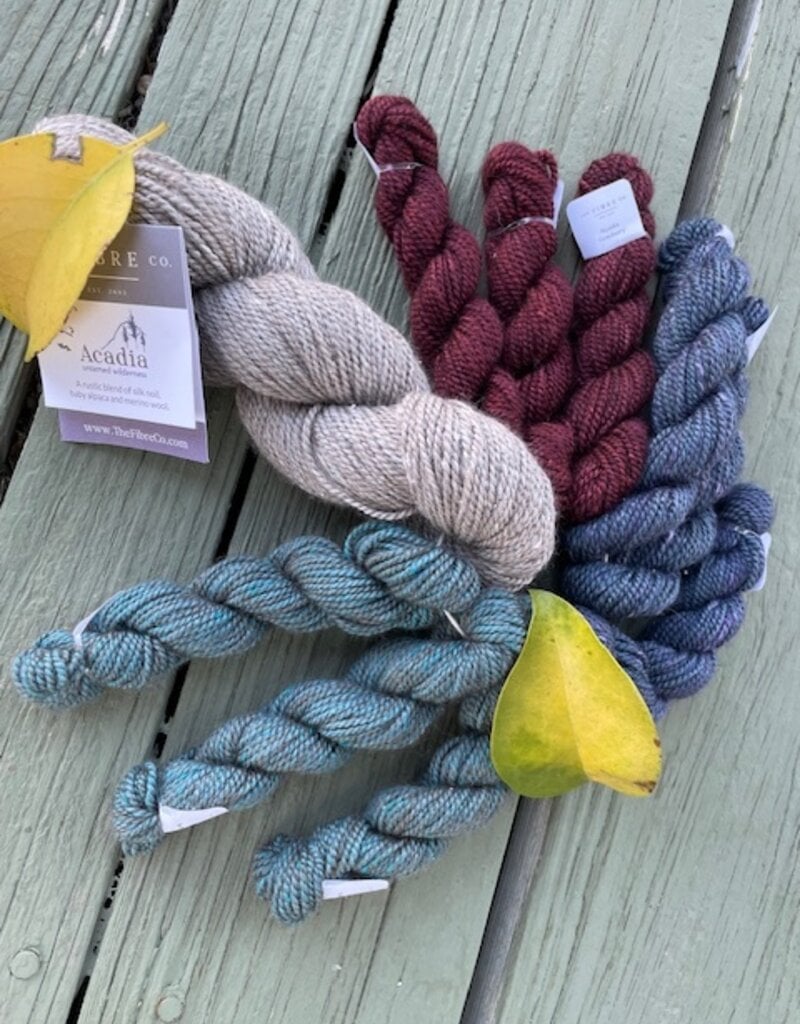 Fibre Company, The Fibre Co - In the Flow Cowl  Kit in Acadia Driftwood + Blueberry + Butterfly Bush