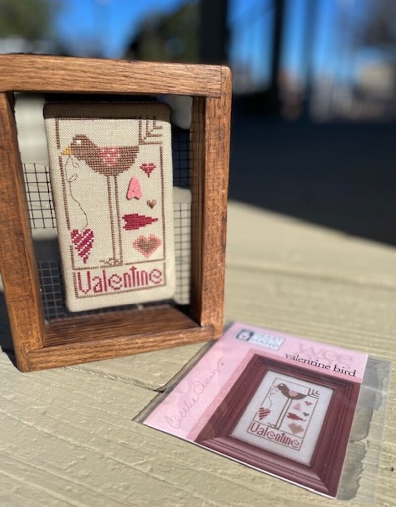 HIHN - Wee One:  Valentine Bird with Pink Heart Button