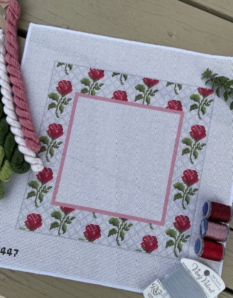 Needlepaint - 202447 Rosebud Wedding Pillow (13M)