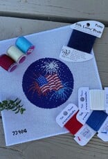 Needlepaint - 73904 Fireworks American Style (18M)   4-1/4" Round