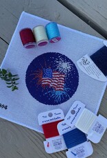 Needlepaint - 73904 Fireworks American Style (18M)   4-1/4" Round