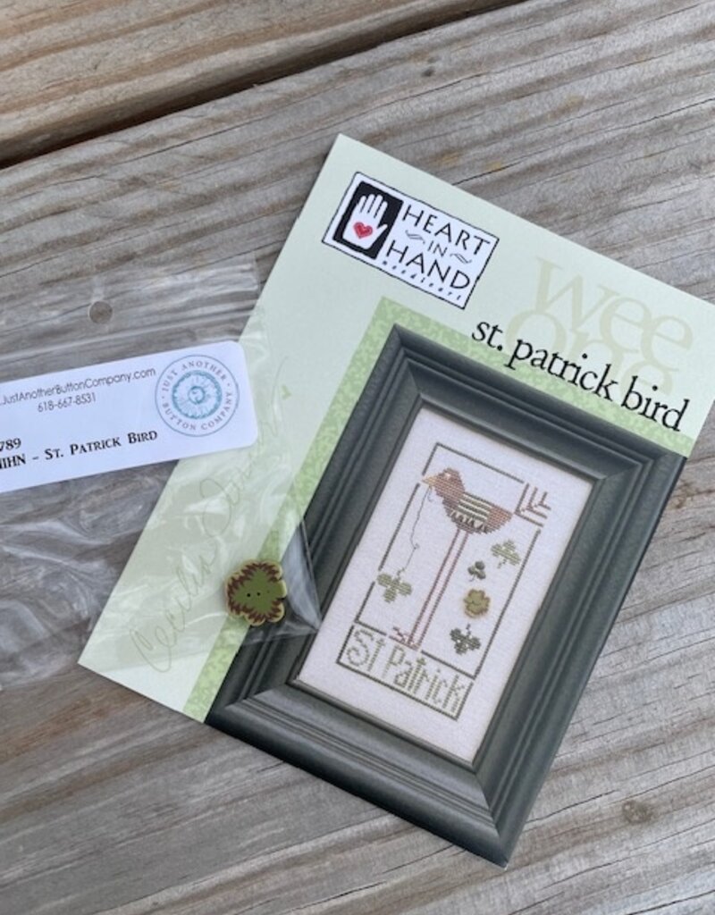 HIHN - Wee One:  St. Patrick Bird with Shamrock Button