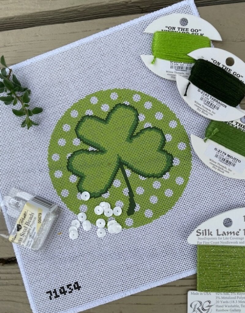 Needlepoint by Laura - 71454 Shamrock  (18M)   4-1/4" Round