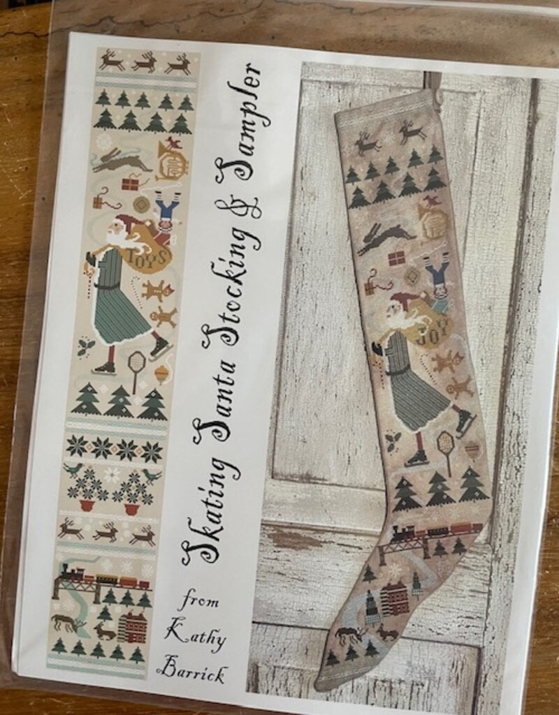 Kathy Barrick - Skating Santa Stocking & Sampler