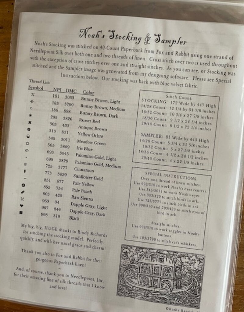 Kathy Barrick - Noah's Stocking & Sampler