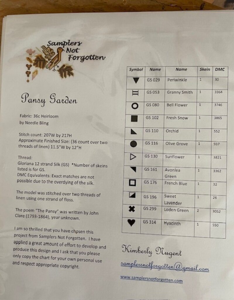 Samplers Not - Pansy Garden