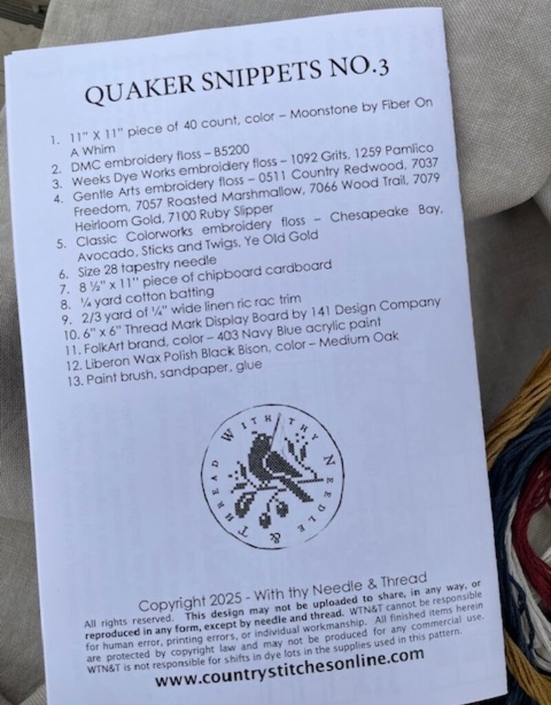 Country  Stitches - CS371 Quaker Snippets No. 3