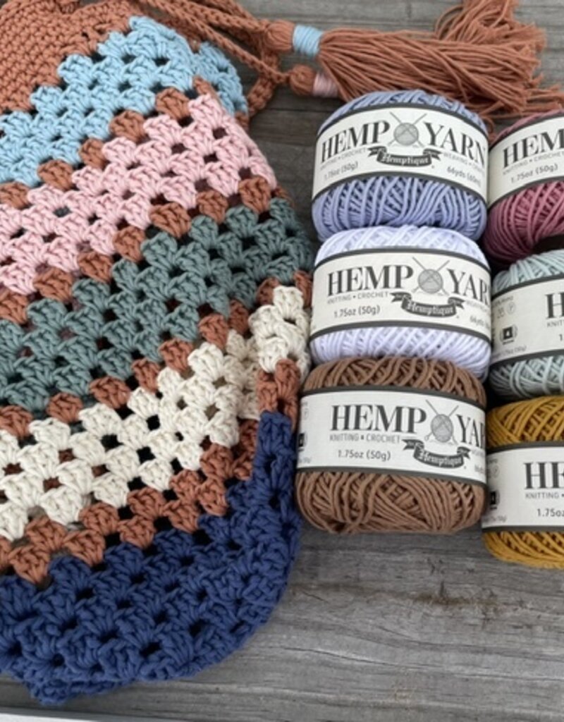 Hemp Yarn Granny Square Bag #2