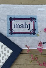 Love mhb - Mahj104F Floral Corner Mahjong Insert, Light Blue & Pink (13M) with Self-finishing Card Sleeve