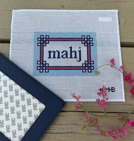 Love mhb - Mahj104F Floral Corner Mahjong Insert, Light Blue & Pink (13M) with Self-finishing Card Sleeve