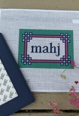 Love mhb - Mahj104E Floral Corner Mahjong Insert, Teal, Lilac. Pink (13M) with Self-finishing Card Sleeve