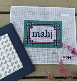 Love mhb - Mahj104E Floral Corner Mahjong Insert, Teal, Lilac. Pink (13M) with Self-finishing Card Sleeve