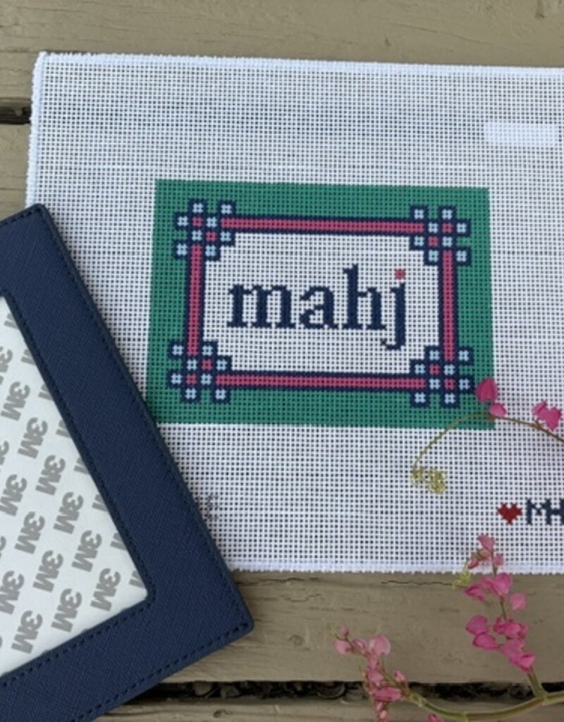 Love mhb - Mahj104E Floral Corner Mahjong Insert, Teal, Lilac. Pink (13M) with Self-finishing Card Sleeve