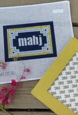 Love mhb - Mahj103D Key Corner Mahjong Insert, Navy, Llight Blue, Citron (13M) with Self-finishing Card Sleeve