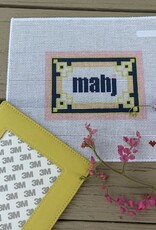 Love mhb - Mahj103A  Key Corner Mahjong Insert, Navy, Pink, Citron  (13M) with Self-finishing Card Sleeve