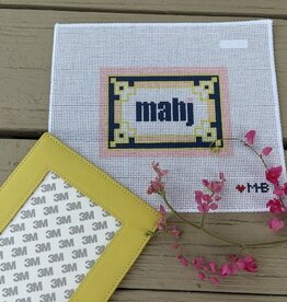 Love mhb - Mahj103A  Key Corner Mahjong Insert, Navy, Pink, Citron  (13M) with Self-finishing Card Sleeve