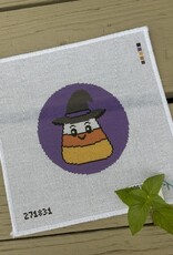 Needlepaint - 271831 Candy Corn Witch (18M)  4-1/2" Round
